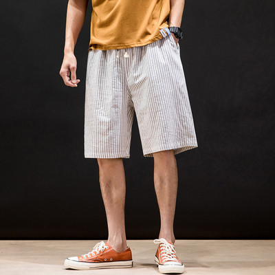 Svītraini vīriešu šorti - plats modelis