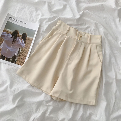 Γυναικεία σορτς ρετρό στυλ με ψηλή μέση και κουμπιά