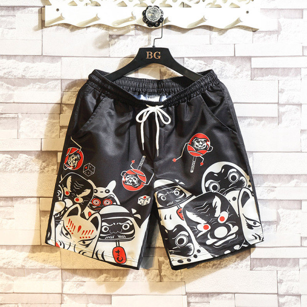 Jauns vīriešu krāsainu šortu modelis ar elastīgu jostasvietu