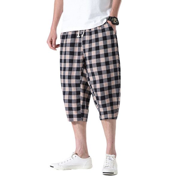 Ανδρικά καρό παντελόνι  έως το  γόνατο