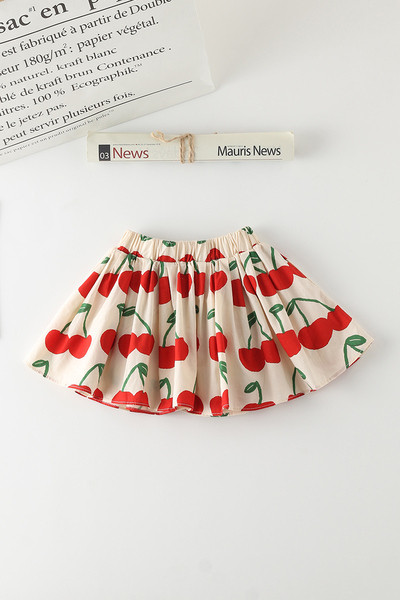 Μοντέρνα παιδική φούστα για κορίτσια με ψηλή μέση και χρωματιστό μοτίβο