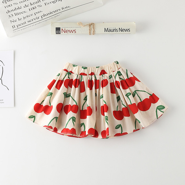 Μοντέρνα παιδική φούστα για κορίτσια με ψηλή μέση και χρωματιστό μοτίβο