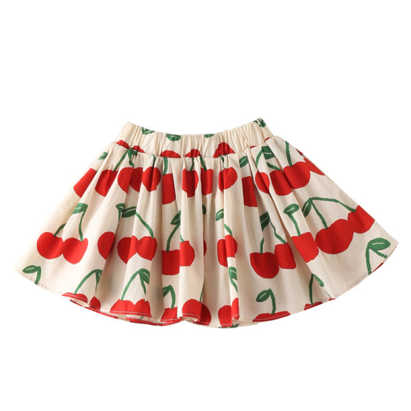 Μοντέρνα παιδική φούστα για κορίτσια με ψηλή μέση και χρωματιστό μοτίβο