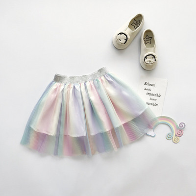 Μοντέρνα παιδική φούστα με ψηλή μέση και τούλι