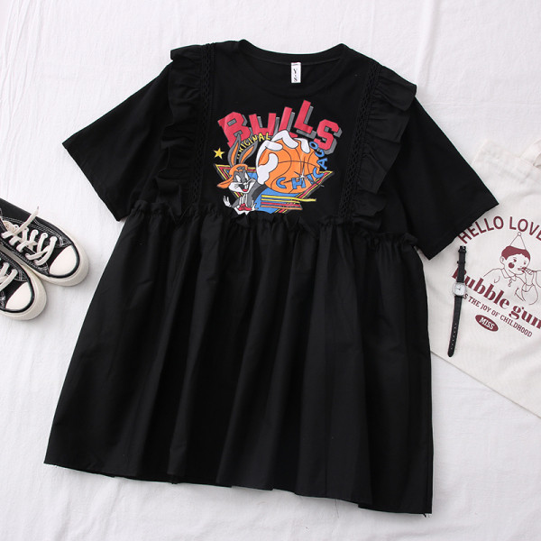 Uus mudel spordi naiste kleit trükiga - lai mudel