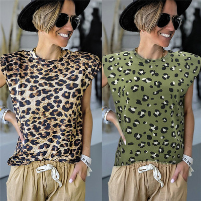 Ежедневна дамска тениска с животински десен и къс ръкав 