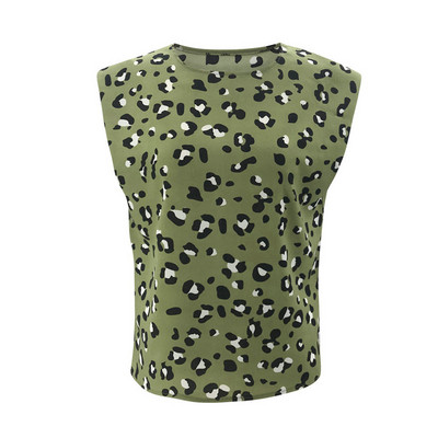 Vabaaja naiste loomamustri ja lühikeste varrukatega T-särk