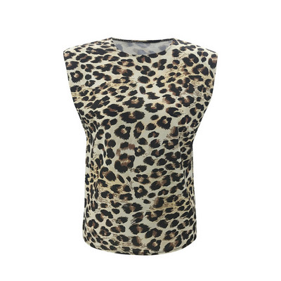 Vabaaja naiste loomamustri ja lühikeste varrukatega T-särk