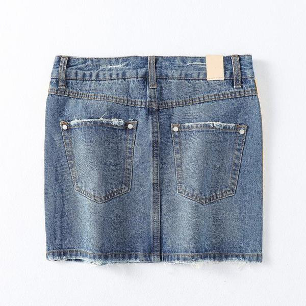 Női rövid farmerszoknya szegéllyel