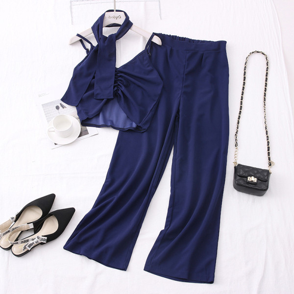 Uue mudeli naiste komplekt kahest osast topp + püksid