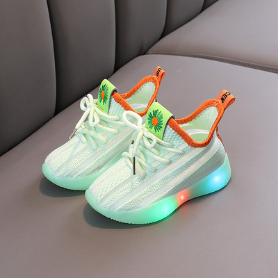 Kasdieniai vaikiški šviečiantys sportbačiai mergaitėms su siuvinėjimais