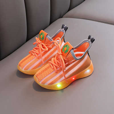 Kasdieniai vaikiški šviečiantys sportbačiai mergaitėms su siuvinėjimais