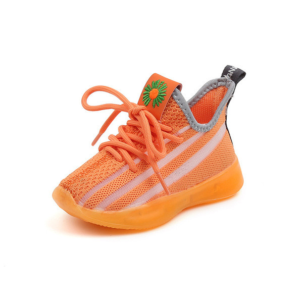 Kasdieniai vaikiški šviečiantys sportbačiai mergaitėms su siuvinėjimais