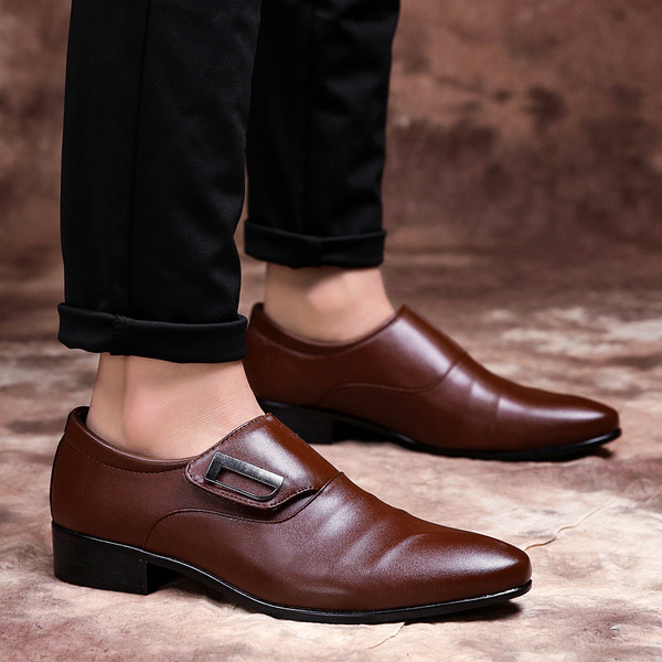 Eko-nahast meeste kingade teritatud mudel liimidega