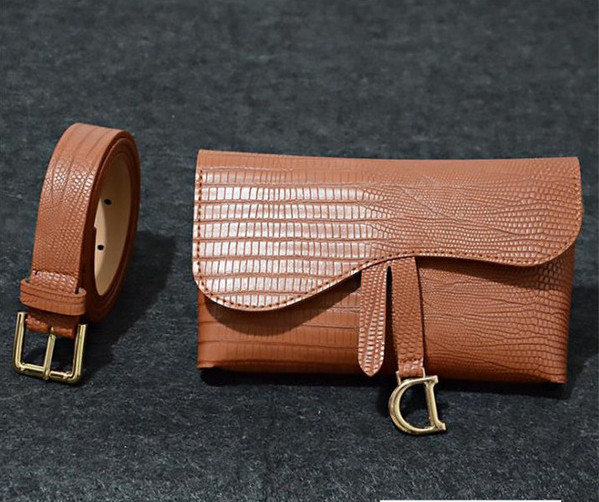 Jauna modeļa sieviešu josta ar nelielu jostas somiņu no eko ādas