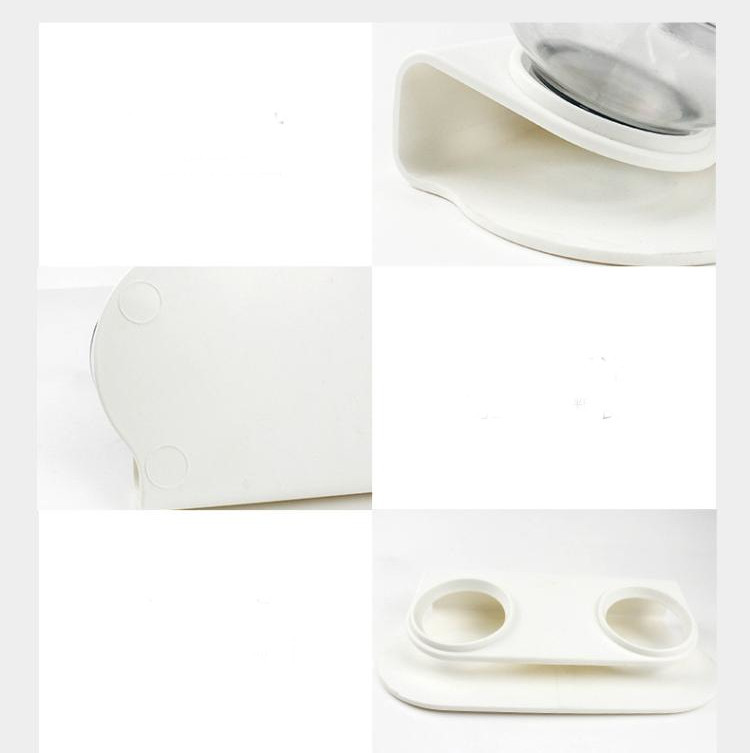 Пластмасова двойна купичка за храна на котки със стойка