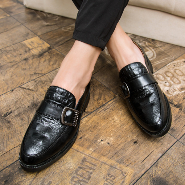 Svinīgi vīriešu apavi no eko ādas ar sprādzi