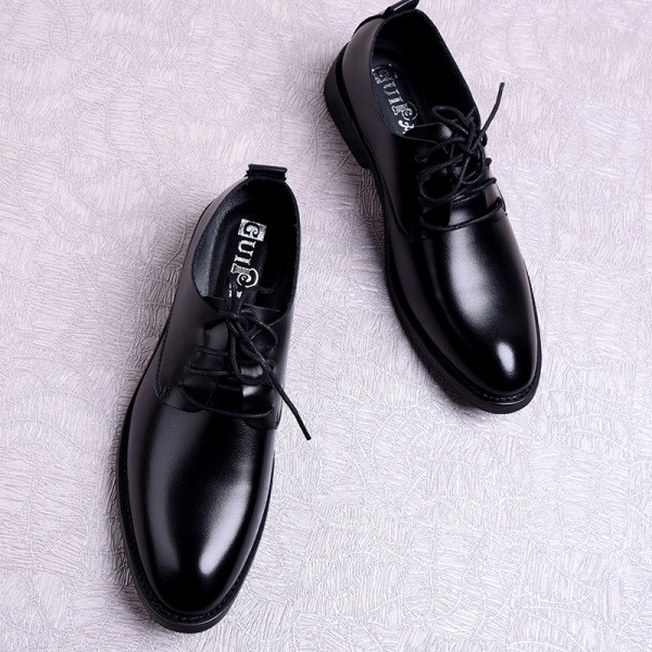 Formālas vīriešu melnas mākslīgās ādas kurpes ar šņorēm