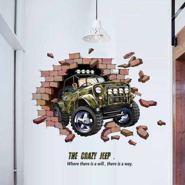 3D αυτοκόλλητο τοίχου σε σχήμα αυτοκινήτου κατάλληλο για παιδικό δωμάτιο