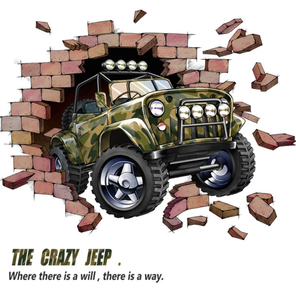 3D αυτοκόλλητο τοίχου σε σχήμα αυτοκινήτου κατάλληλο για παιδικό δωμάτιο