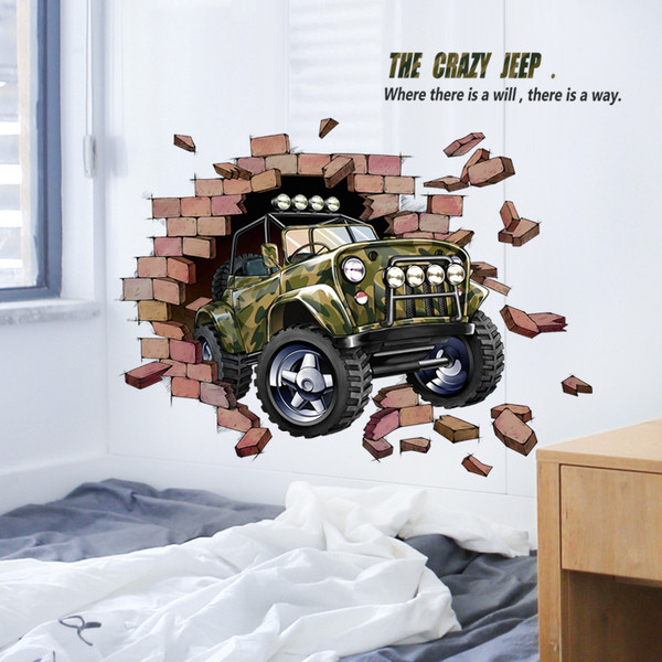 3D αυτοκόλλητο τοίχου σε σχήμα αυτοκινήτου κατάλληλο για παιδικό δωμάτιο