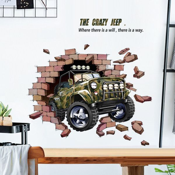 3D αυτοκόλλητο τοίχου σε σχήμα αυτοκινήτου κατάλληλο για παιδικό δωμάτιο