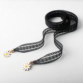 Sieviešu mežģīņu josta ar margrietiņām - garums 155 cm