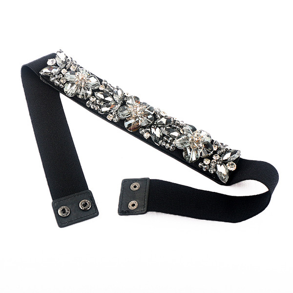 Moteriškas elastingas diržas su akmenukais