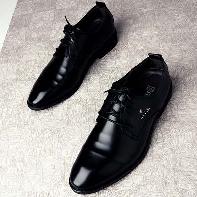 Vīriešu svinīgie apavi no mākslīgās ādas ar šņorēm