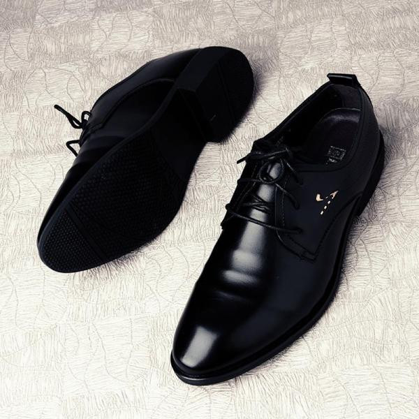 Vīriešu svinīgie apavi no mākslīgās ādas ar šņorēm