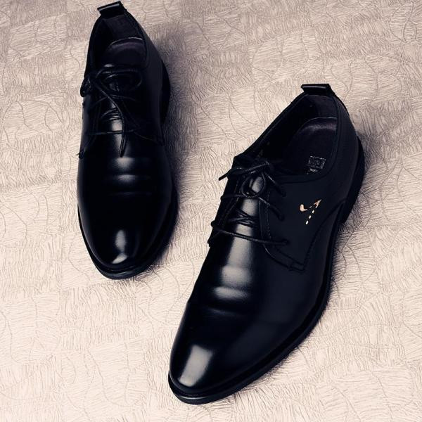 Vīriešu svinīgie apavi no mākslīgās ādas ar šņorēm