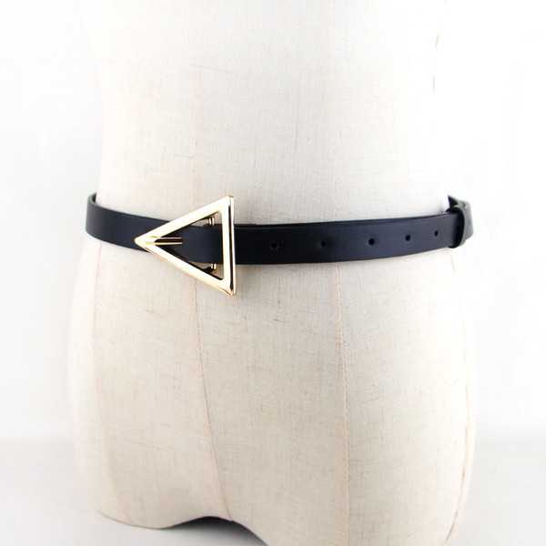 Moodne musta värvi metallist kinnitusega naiste vöö