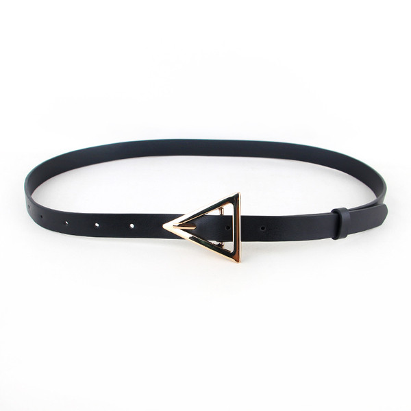 Moodne musta värvi metallist kinnitusega naiste vöö