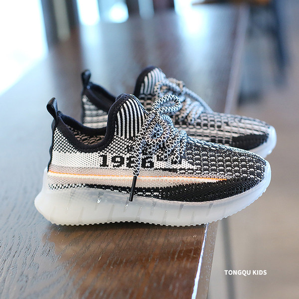 Tenisi casual pentru copii din material textil cu sireturi si talpa plata