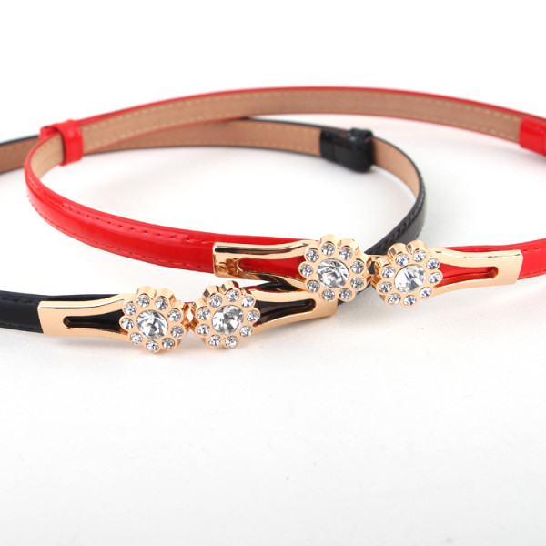 Moderna sieviešu eko-ādas josta - metāla sprādze