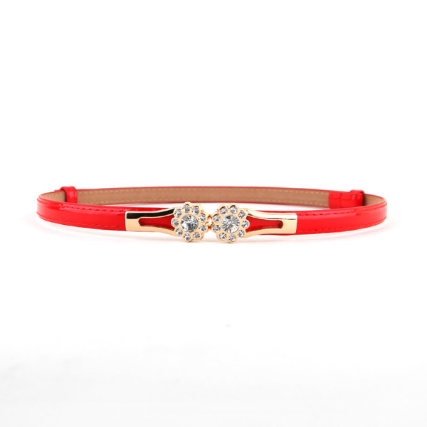 Moderna sieviešu eko-ādas josta - metāla sprādze