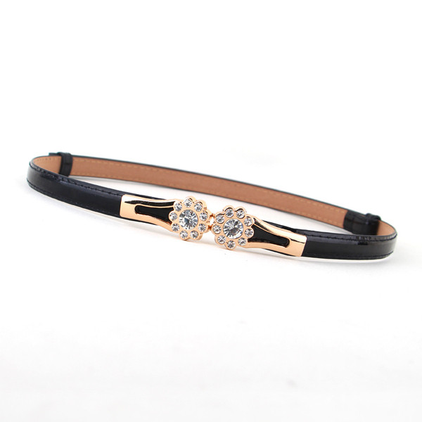 Moderna sieviešu eko-ādas josta - metāla sprādze