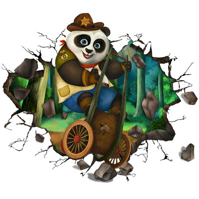 Gyermek öntapadós matrica panda applikációval gyerekszobába