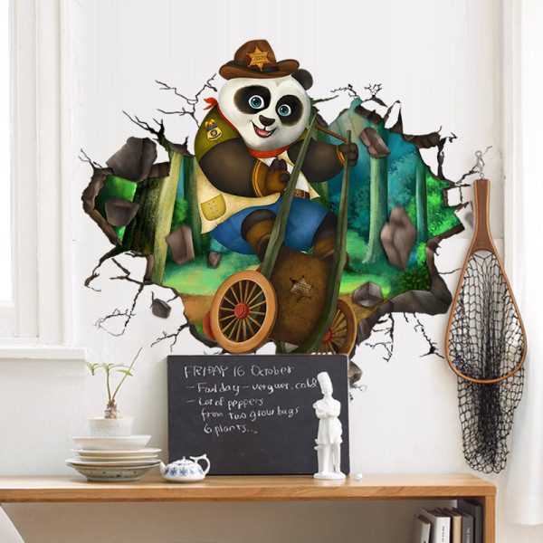 Παιδικό αυτοκόλλητο  με εφαρμογή panda κατάλληλο για παιδικό δωμάτιο