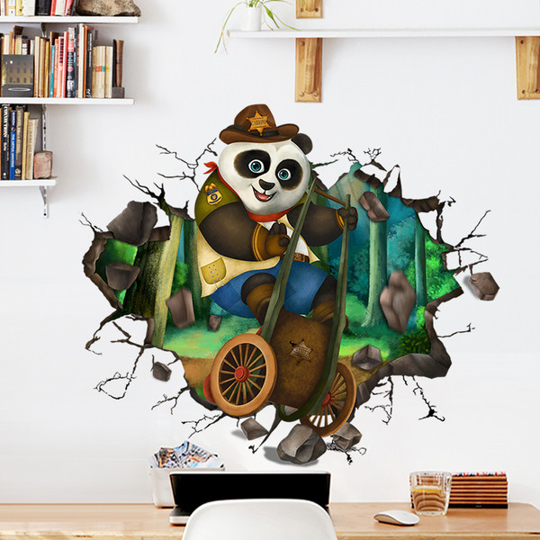Παιδικό αυτοκόλλητο  με εφαρμογή panda κατάλληλο για παιδικό δωμάτιο
