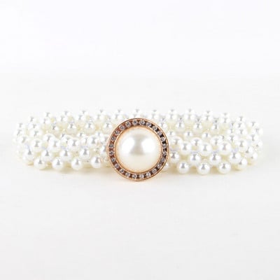 Σύγχρονη γυναικεία ελαστική ζώνη με πέρλες και κορδέλα - διάφορα μοντέλα