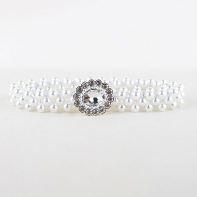 Σύγχρονη γυναικεία ελαστική ζώνη με πέρλες και κορδέλα - διάφορα μοντέλα