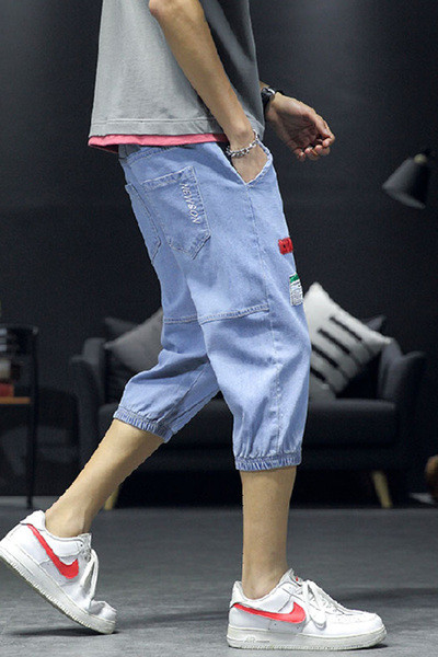 Alkalmi férfi farmernadrág 7/8-os hosszban és elasztikus - nagy számok