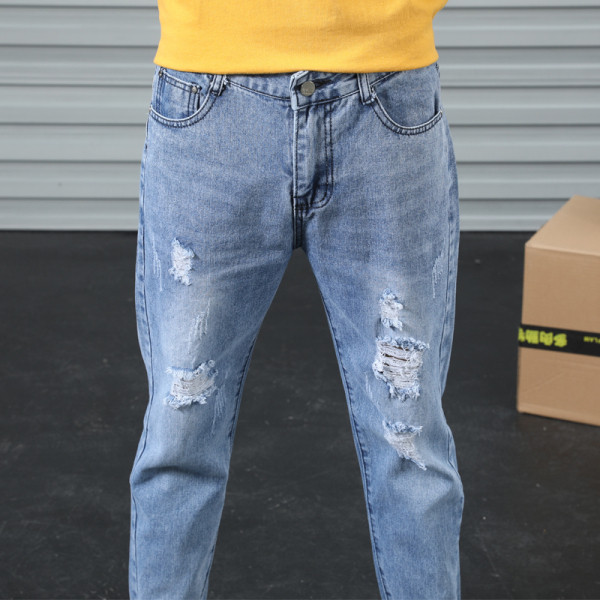 Blugi bărbați de primăvară-toamnă cu motive rupte