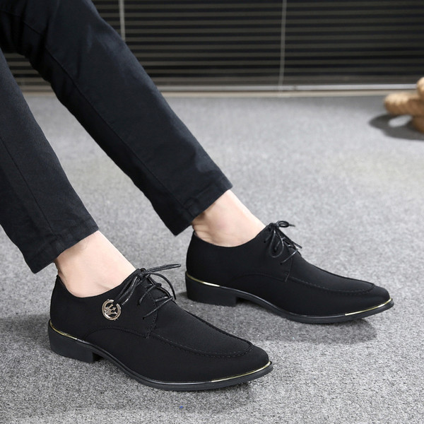 Pantofi formali barbatesti din piele intoarsa ecologica de culoare neagra