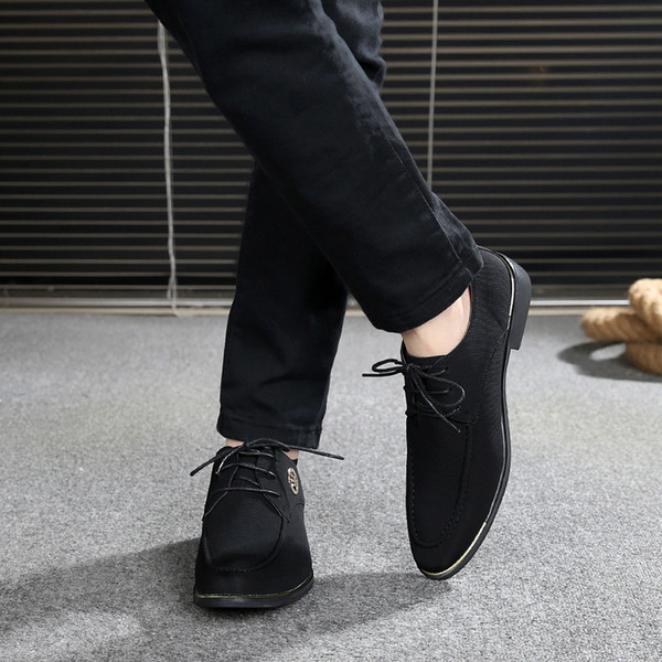 Pantofi formali barbatesti din piele intoarsa ecologica de culoare neagra