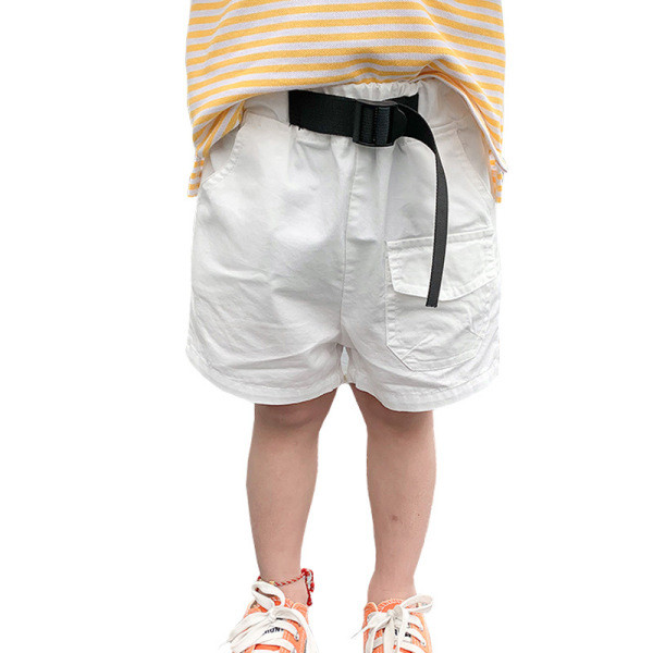 Pantaloni scurți casual pentru băieți, cu curea și buzunare