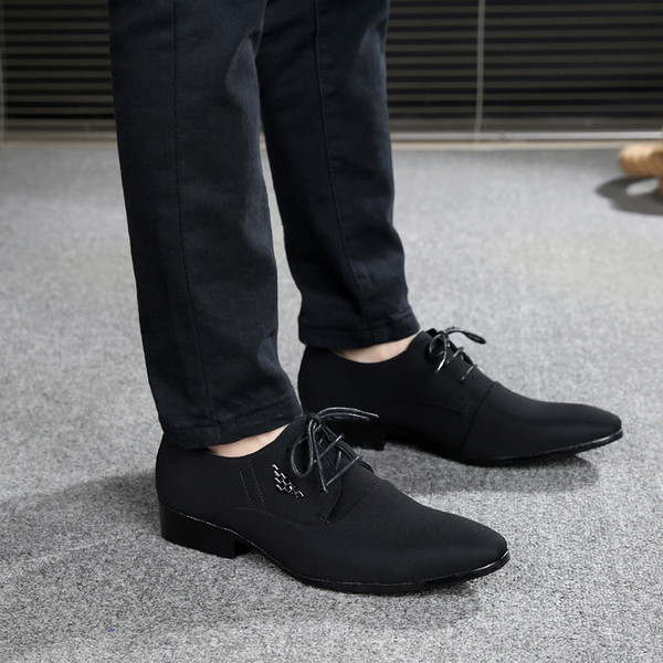 Modern férfi cipő eco velúrból fűzős - hegyes modell