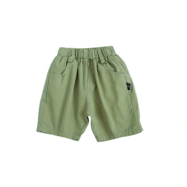 Pantaloni scurți pentru copii cu talie elastică și buzunare bej