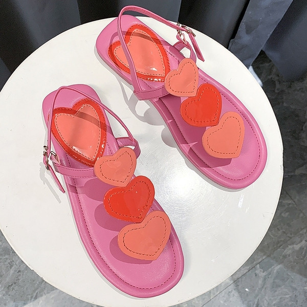 Sandale casual dama cu inima si catarama